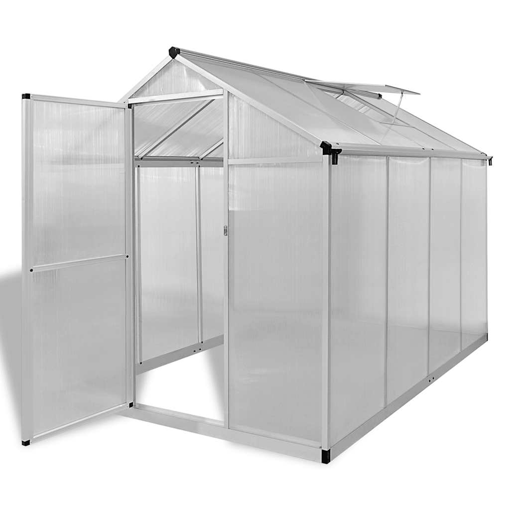 vidaXL Reinforced Aluminium Greenhouse with Base Frame 4.6 m²