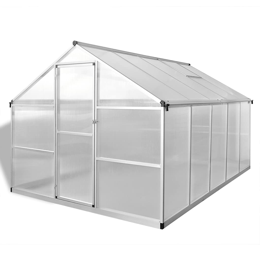 vidaXL Reinforced Aluminium Greenhouse with Base Frame 7,55 m² 2