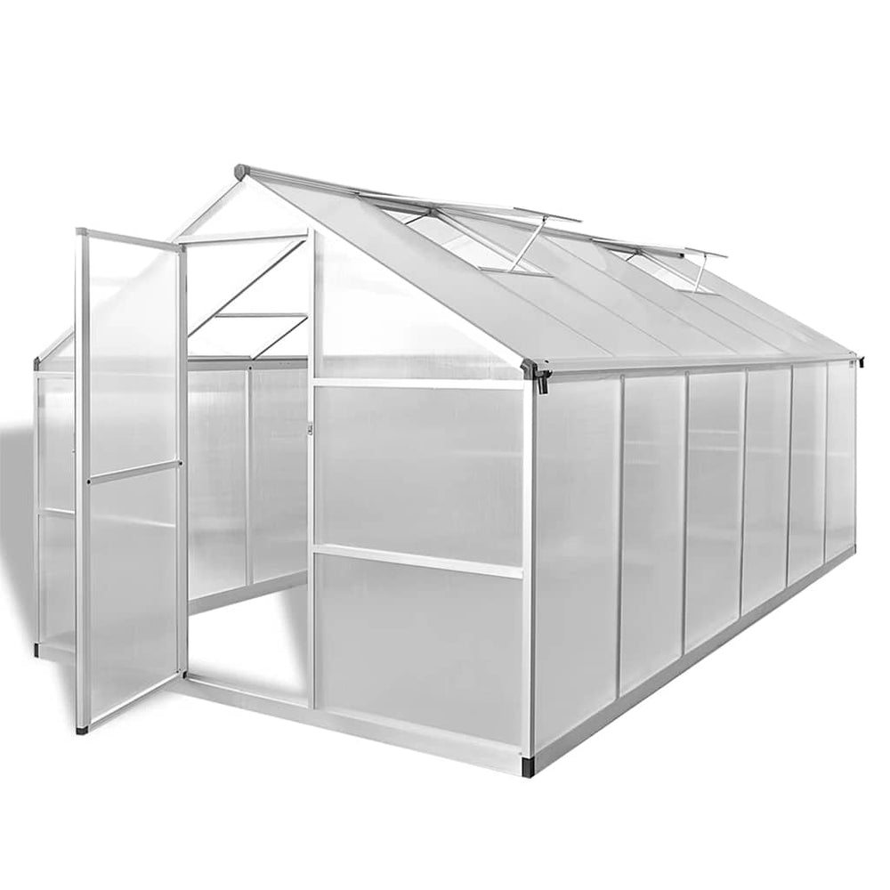vidaXL Reinforced Aluminium Greenhouse with Base Frame 9,025 m²