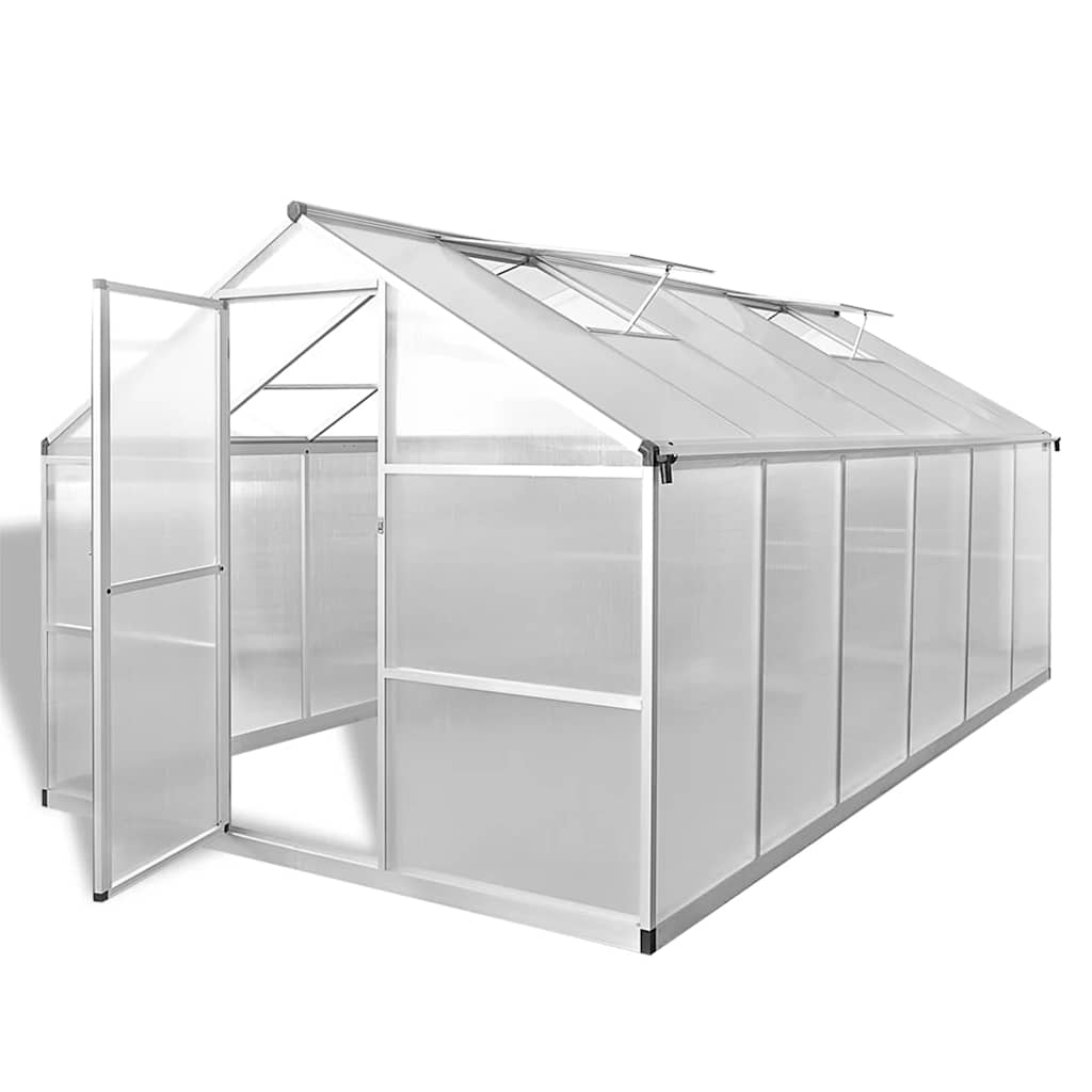 vidaXL Reinforced Aluminium Greenhouse with Base Frame 9,025 m² 1
