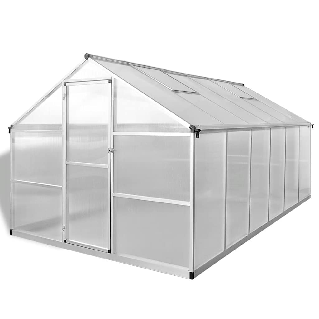 vidaXL Reinforced Aluminium Greenhouse with Base Frame 9,025 m² 2