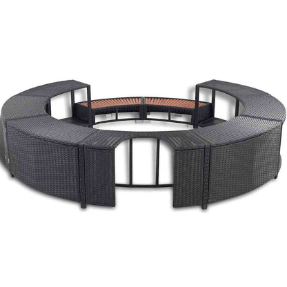 vidaXL Hot Tub Surround Black Poly Rattan 5