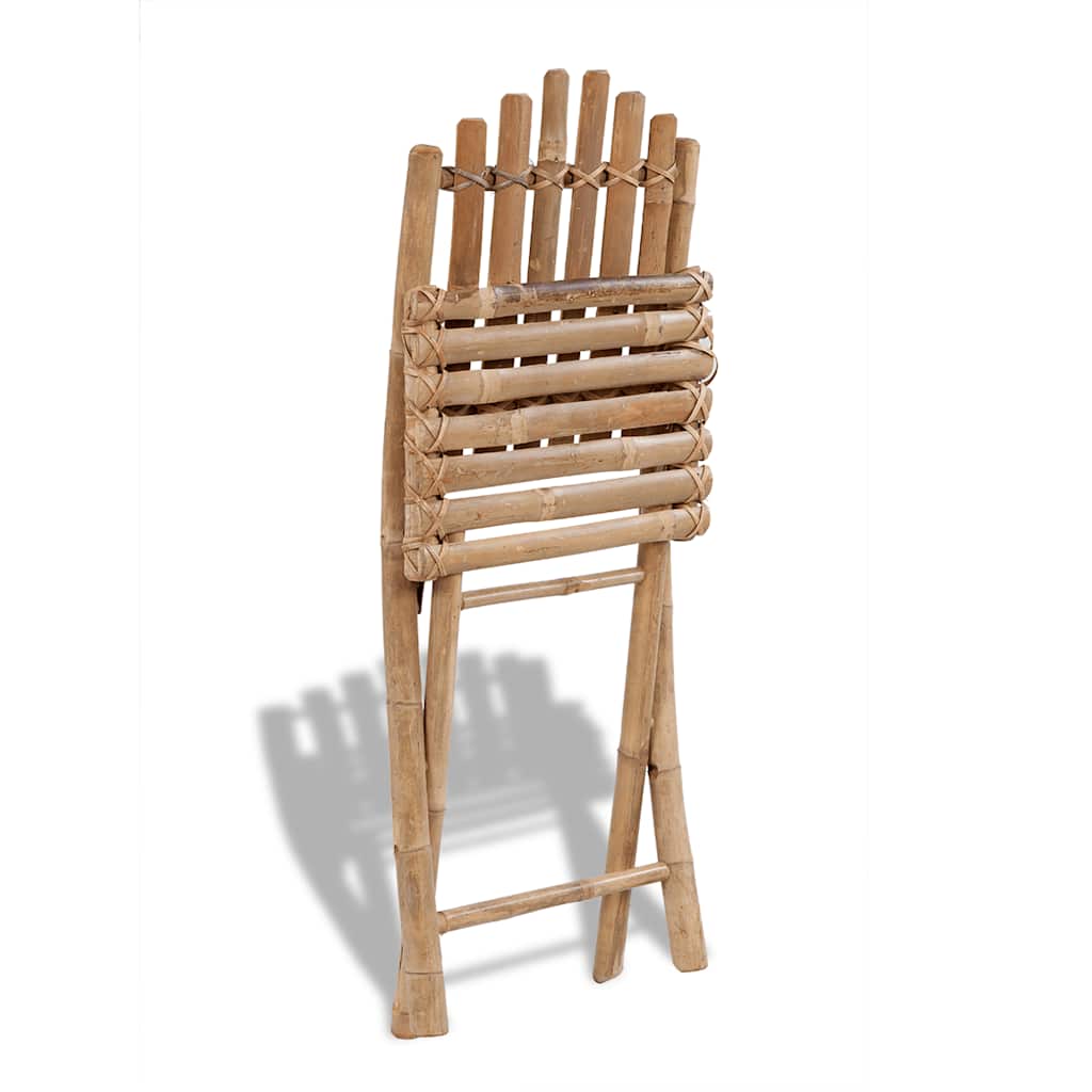 vidaXL 5 Piece Folding Outdoor Dining Set Bamboo 2