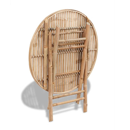 vidaXL 5 Piece Folding Outdoor Dining Set Bamboo 5