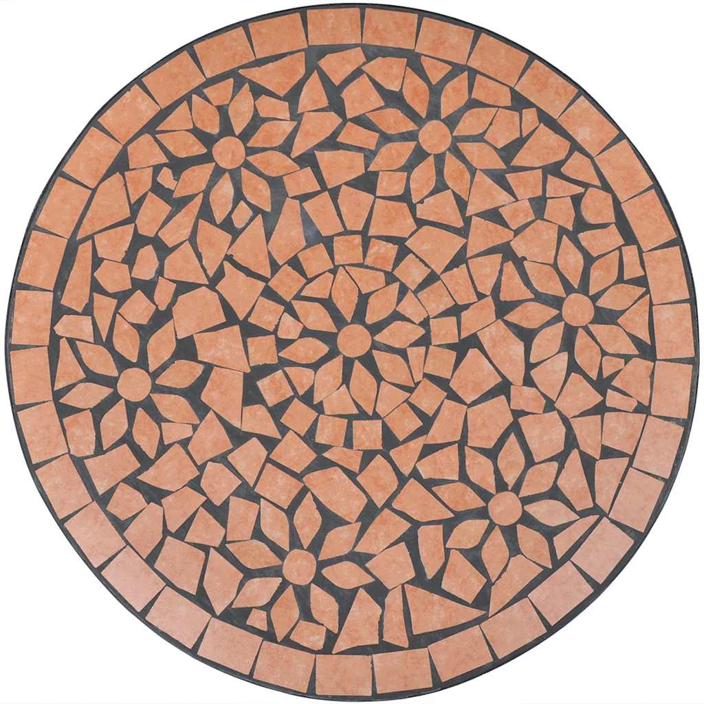 Mosaic Bistro Table Ø50x70 Ceramic Terracotta 60 x 70 cm