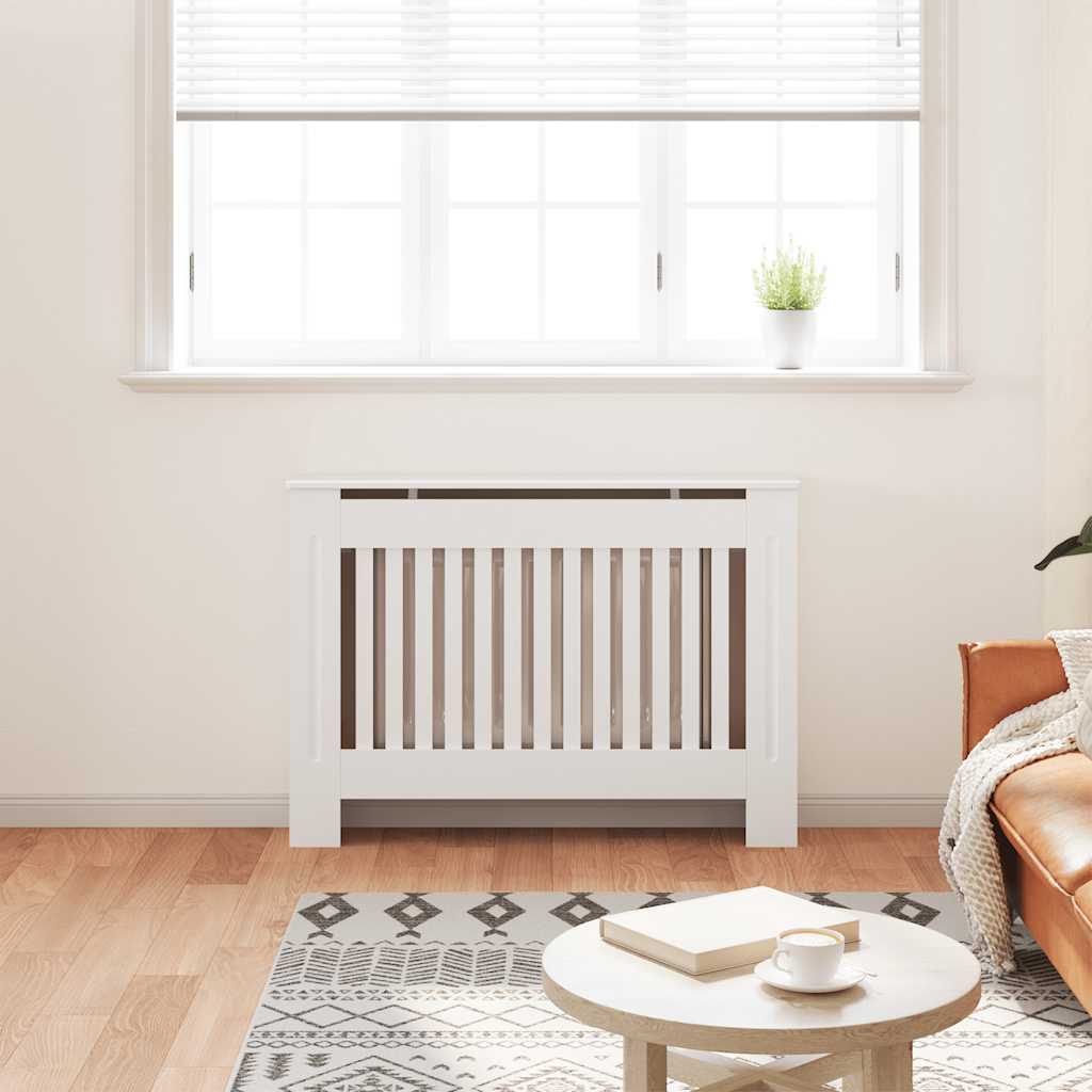 Radiator Cover 112 x 19 x 81.5 cm Engineered Wood White