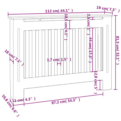 Radiator Cover 112 x 19 x 81.5 cm Engineered Wood White