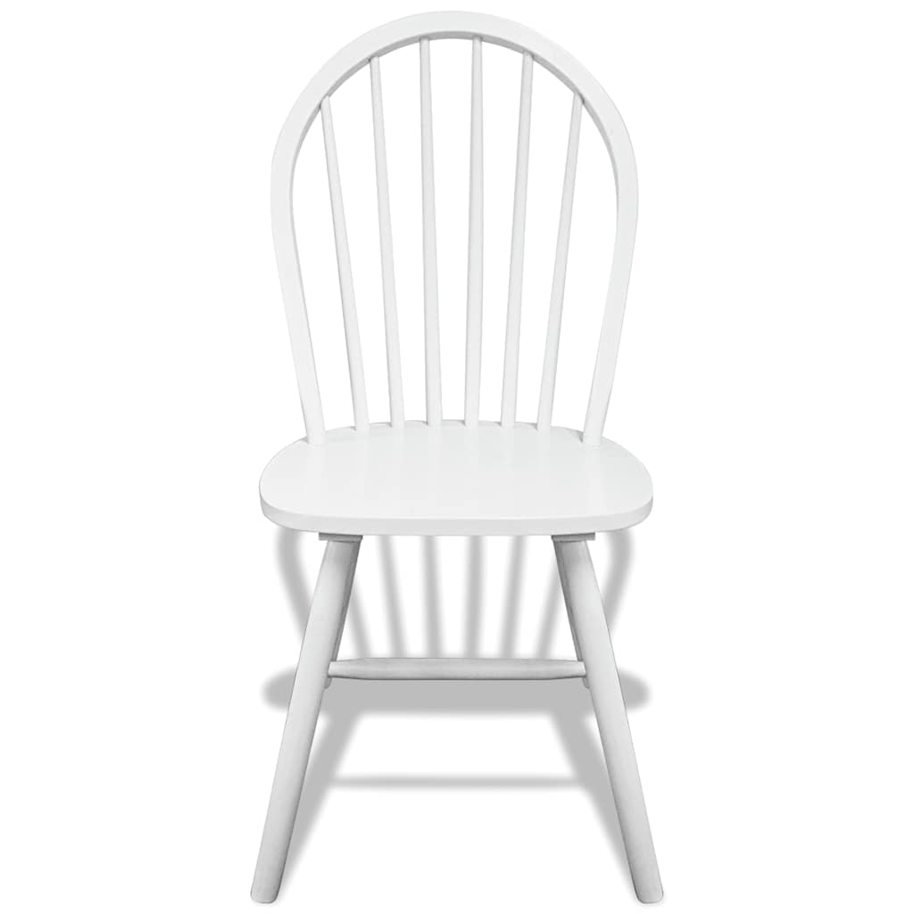 vidaXL Dining Chairs 6 pcs White Solid Rubber Wood 3