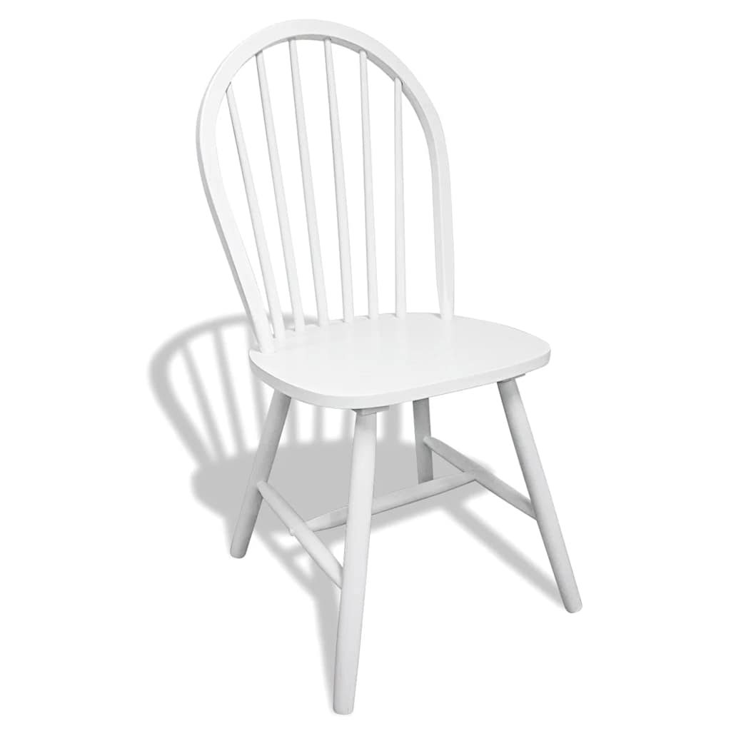 vidaXL Dining Chairs 6 pcs White Solid Rubber Wood 4