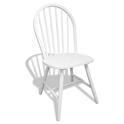 vidaXL Dining Chairs 6 pcs White Solid Rubber Wood 4