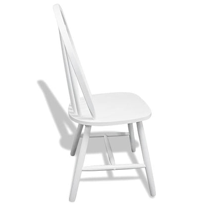 vidaXL Dining Chairs 6 pcs White Solid Rubber Wood 5