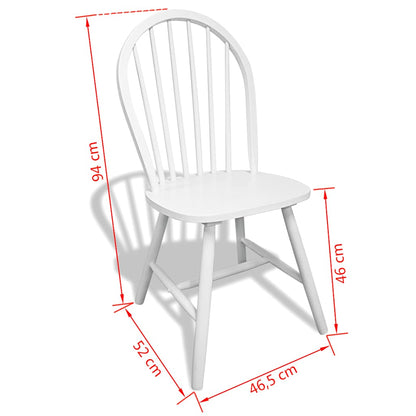 vidaXL Dining Chairs 6 pcs White Solid Rubber Wood 6