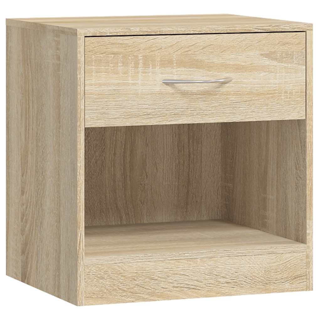Bedside Cabinets 2 pcs with Drawer Brown