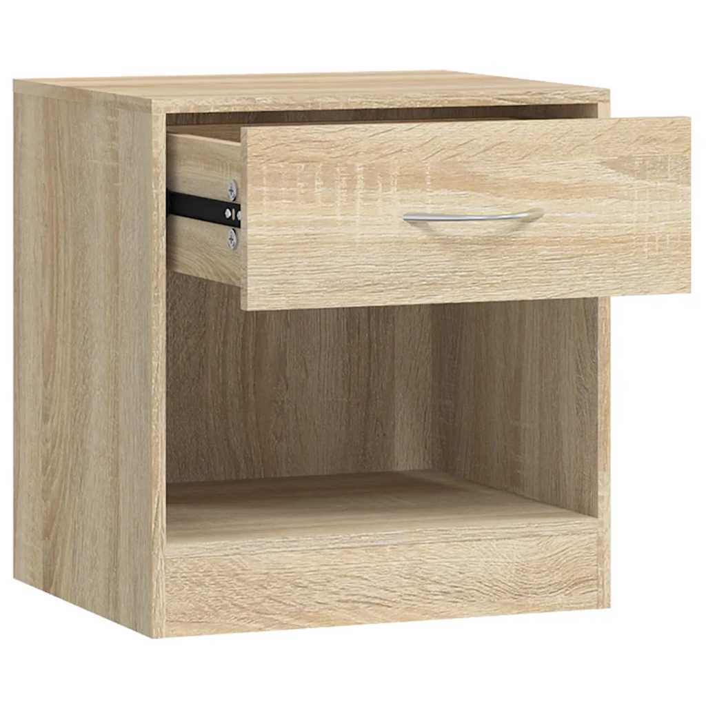 Bedside Cabinets 2 pcs with Drawer Brown