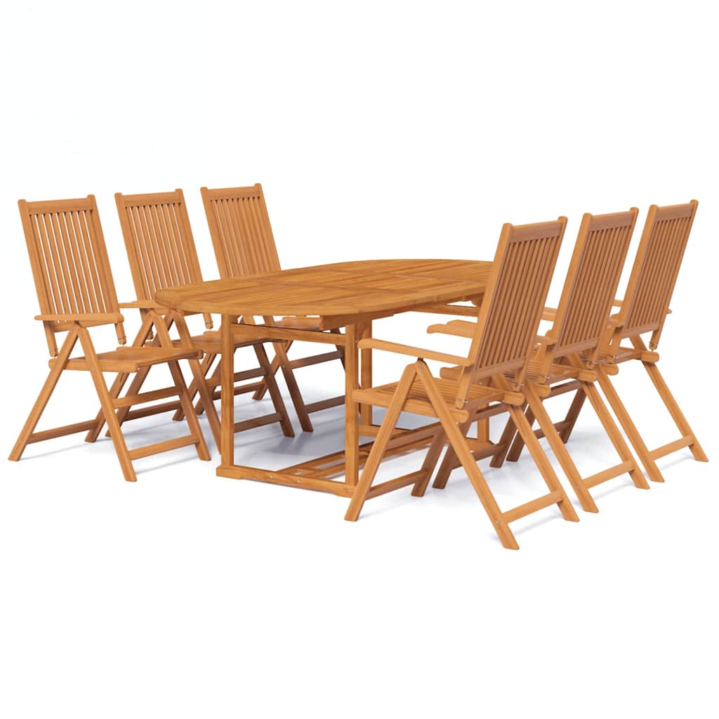 vidaXL 7 Piece Outdoor Dining Set Solid Acacia Wood 150-200 cm 2