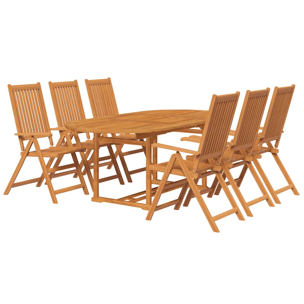 vidaXL 7 Piece Outdoor Dining Set Solid Acacia Wood 150-200 cm 3