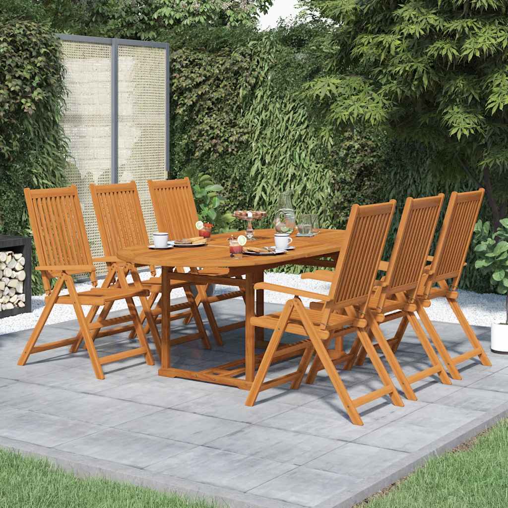 vidaXL 7 Piece Outdoor Dining Set Solid Acacia Wood 150-200 cm 1