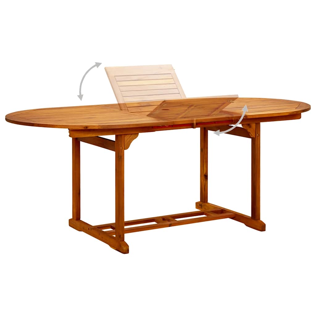 vidaXL Dining Table | Natural wood | Acacia hardwood | Large | Extendable 6