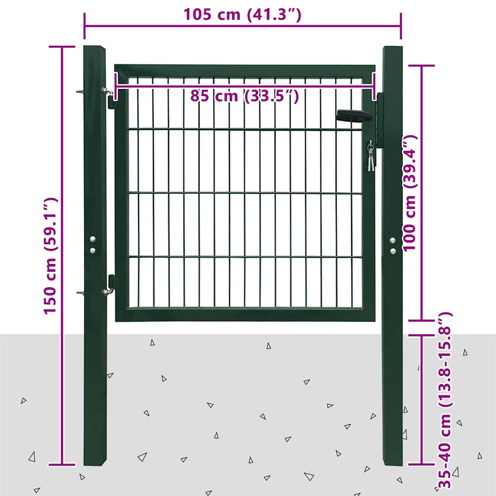 Fence Gate Steel Green