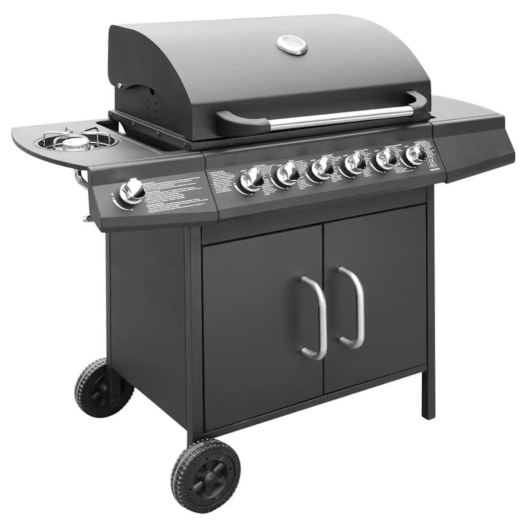 vidaXL Gas Barbecue Grill 6+1 Cooking Zone Black 3