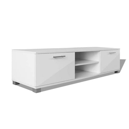 TV Cabinet 120x40,5x35 cm Engineered Wood High gloss white 120 cm