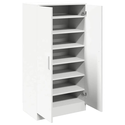 Shoe Cabinet 55x35x108 cm Engineered Wood White