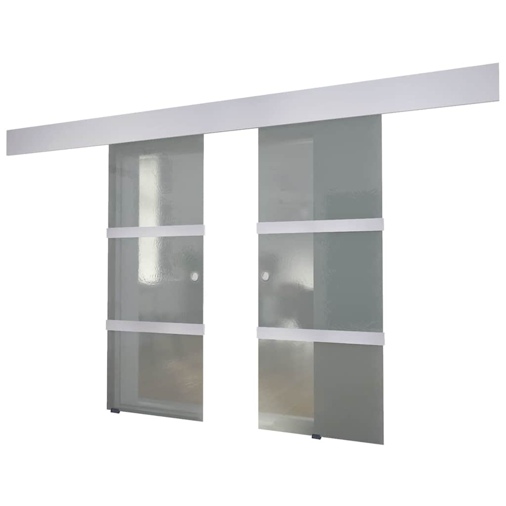 vidaXL Double Sliding Door Glass 2