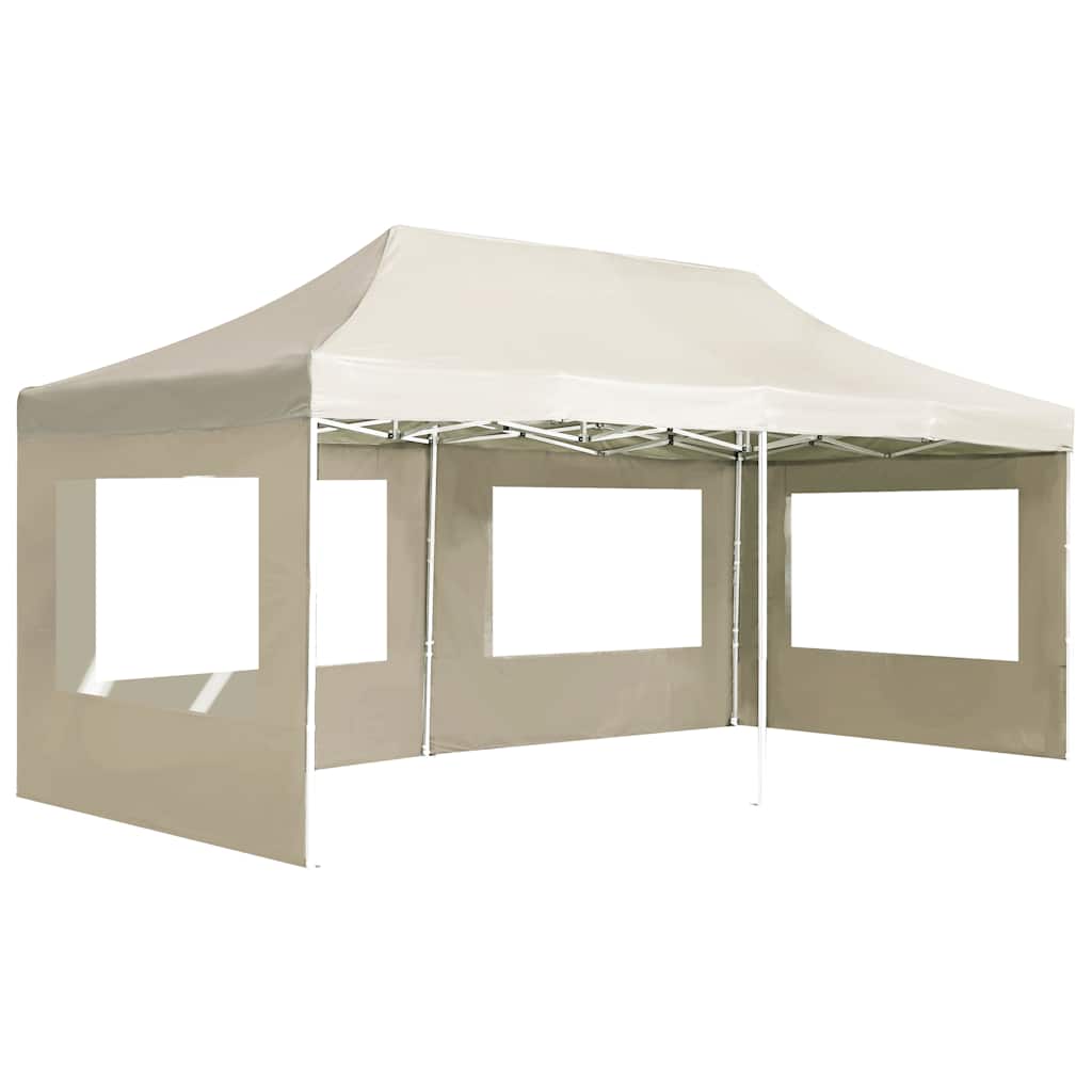 Professional Folding Party Tent with Walls Aluminium Cream 6 x 3 m