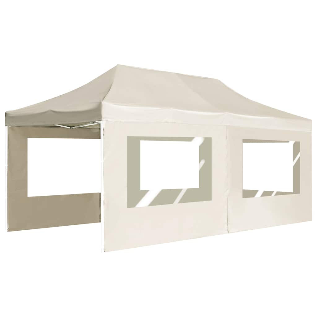 Professional Folding Party Tent with Walls Aluminium Cream 6 x 3 m