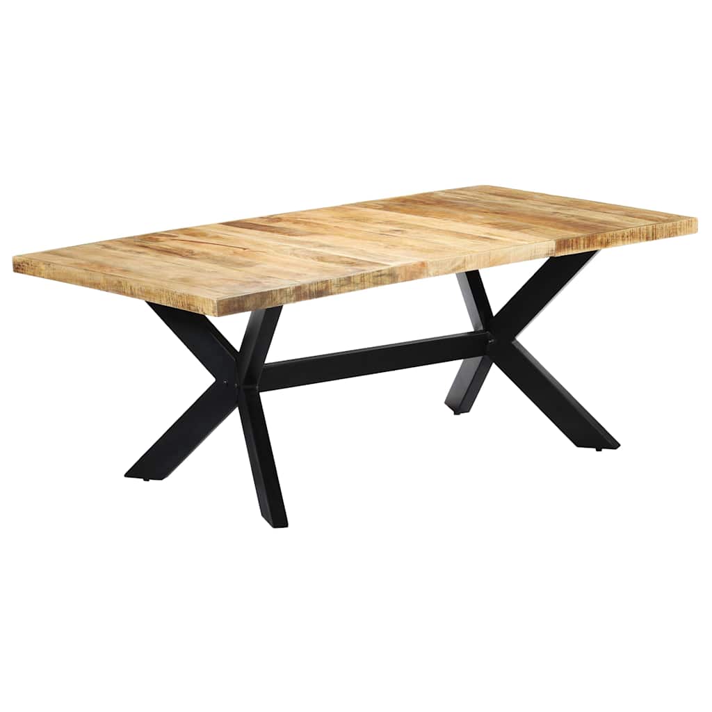Dining Table Solid Mango Wood Height 75 cm Light brown 200 cm 100 cm