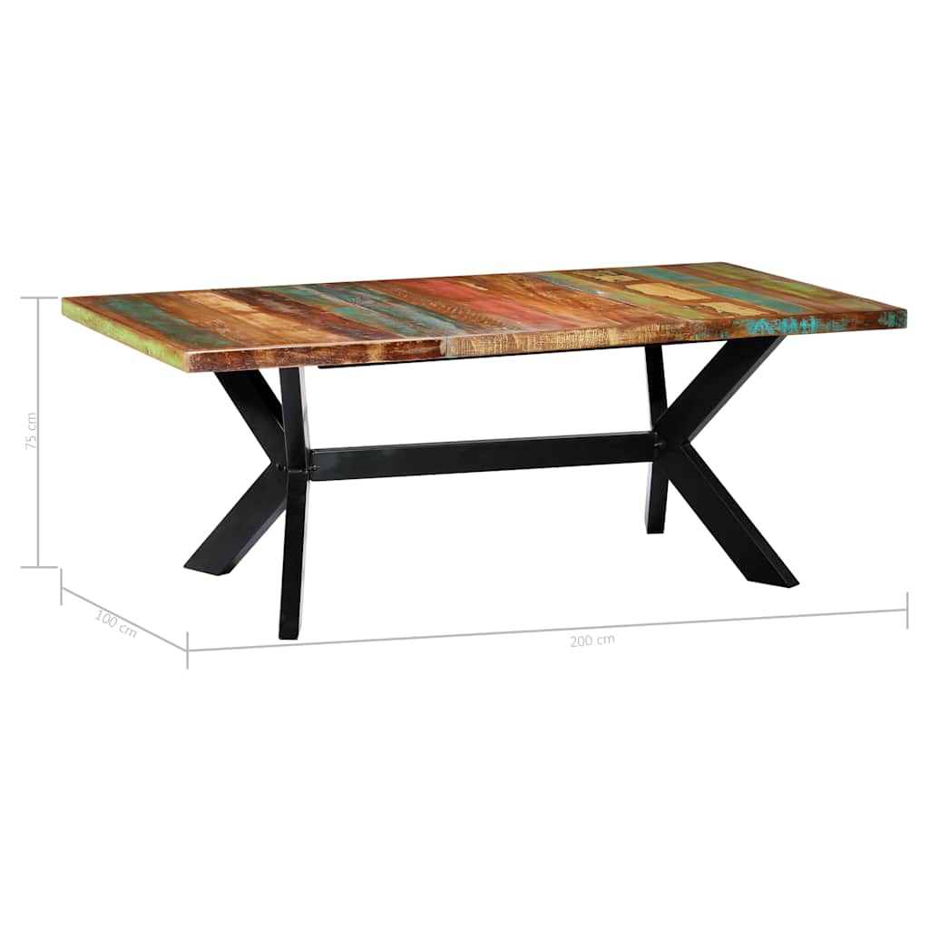 vidaXL Dining Table | Multicolour | Reclaimed Wood | 200 cm | Industrial 5
