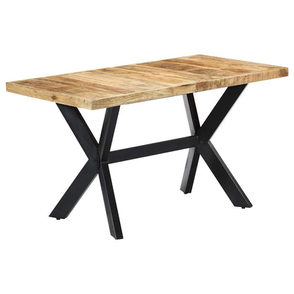 Dining Table Solid Mango Wood Height 75 cm Light brown 140 cm 70 cm