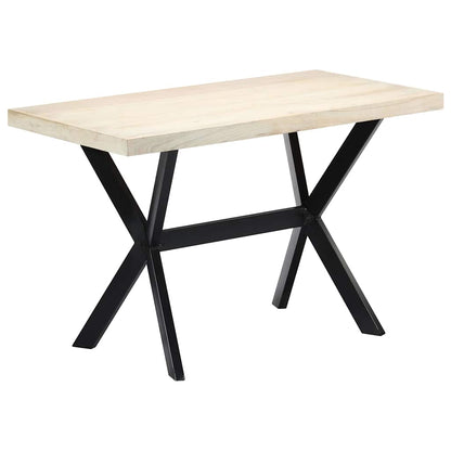 Dining Table Solid Mango Wood Height 75 cm White 120 cm 60 cm