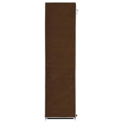 vidaXL Wardrobe with Compartments and Rods Brown 150x45x175 cm Fabric