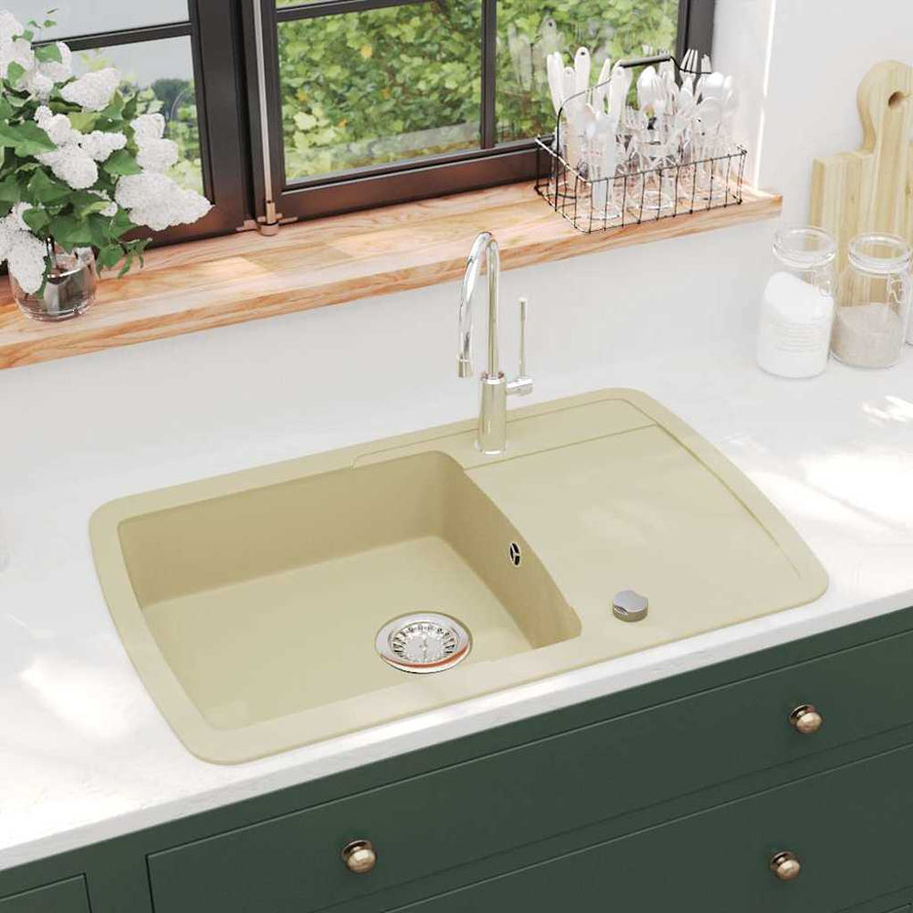 vidaXL Granite Kitchen Sink Single Basin