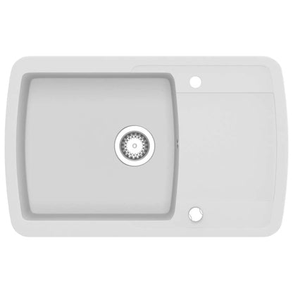 Granite Kitchen Sink Single Basin White