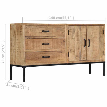 vidaXL Sideboard 140x35x75 cm Solid Mango Wood 6
