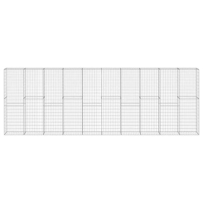 144915 vidaXL Gabion Wall with Covers Galvanised Steel 600x30x200 cm 2