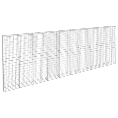 144915 vidaXL Gabion Wall with Covers Galvanised Steel 600x30x200 cm 3