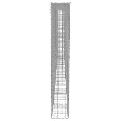 144915 vidaXL Gabion Wall with Covers Galvanised Steel 600x30x200 cm 4