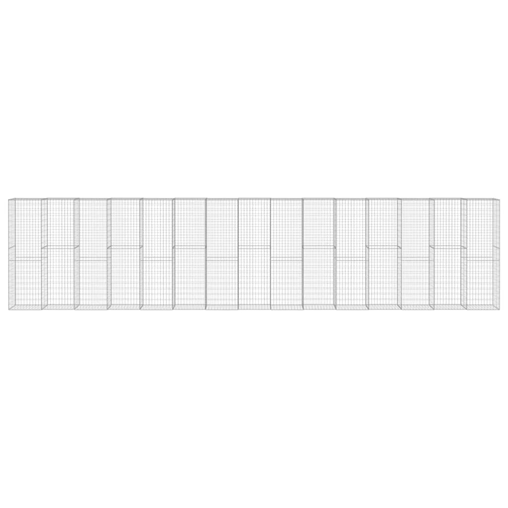 vidaXL Gabion Wall with Covers Galvanised Steel 900x50x200 cm 3