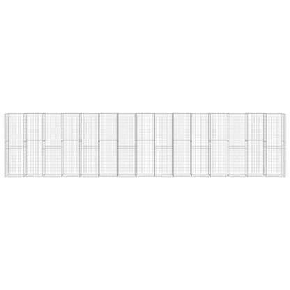 vidaXL Gabion Wall with Covers Galvanised Steel 900x50x200 cm 3