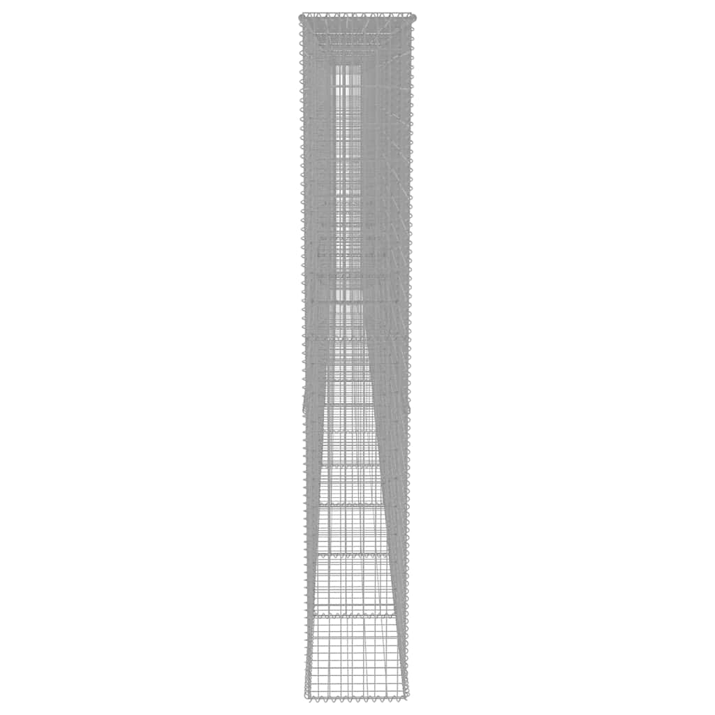 vidaXL Gabion Wall with Covers Galvanised Steel 900x50x200 cm 4