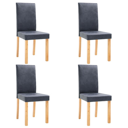 vidaXL Dining Chairs 4 pcs Gray Faux Suede Leather 2