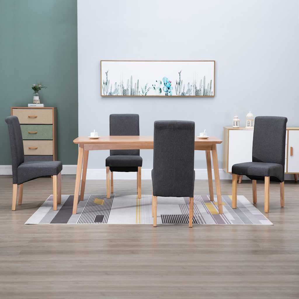 Dining Chairs Fabric Gray 4