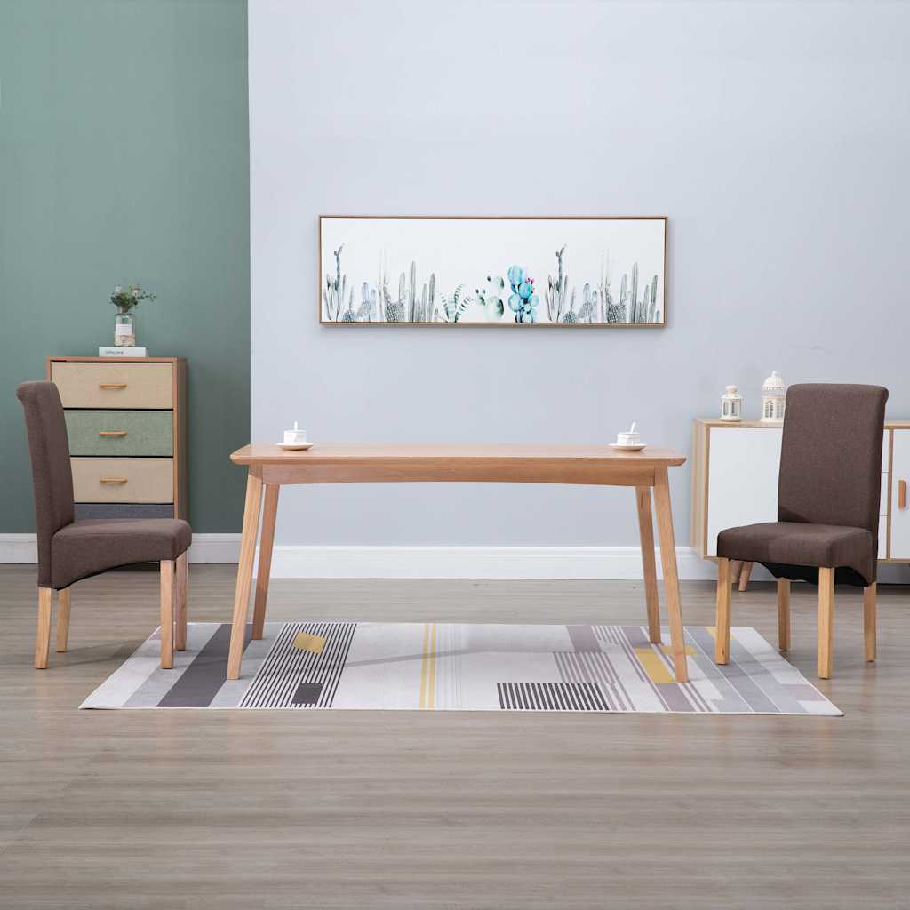 Dining Chairs Fabric Brown 2