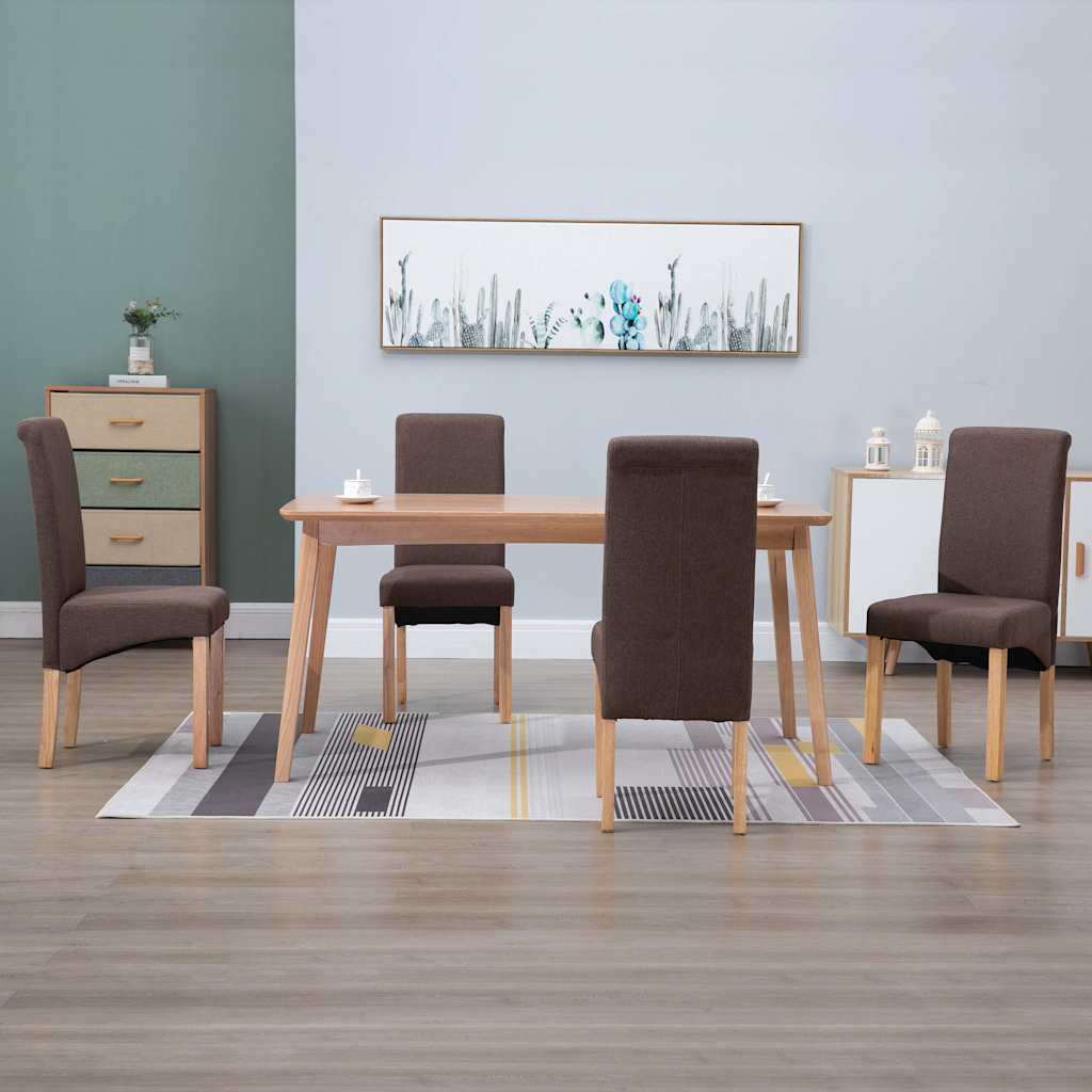 Dining Chairs Fabric Brown 4