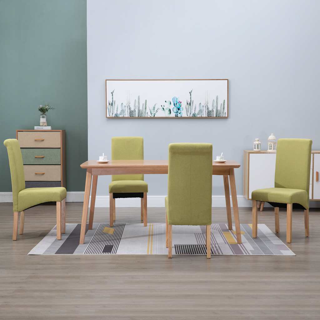 Dining Chairs Fabric Green 4