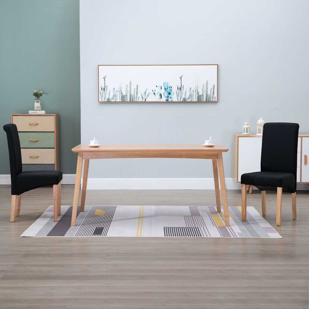Dining Chairs Fabric Black 2