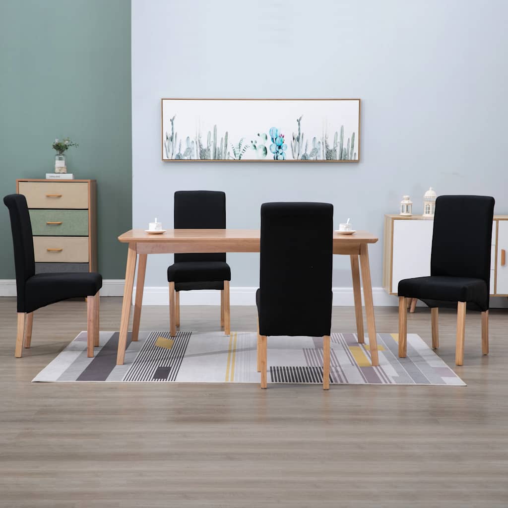 Dining Chairs Fabric Black 4